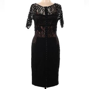 Anthropologie Byron Lars Lace Carissima Hook And Eye Pencil Dress 10 Black